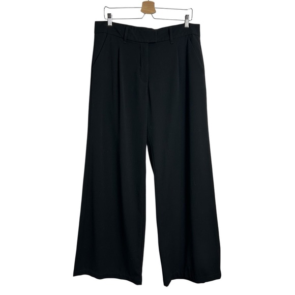 American Eagle | Wide Leg Black Stretch Poppy Trousers Pants - size 12 Long - Picture 2 of 13